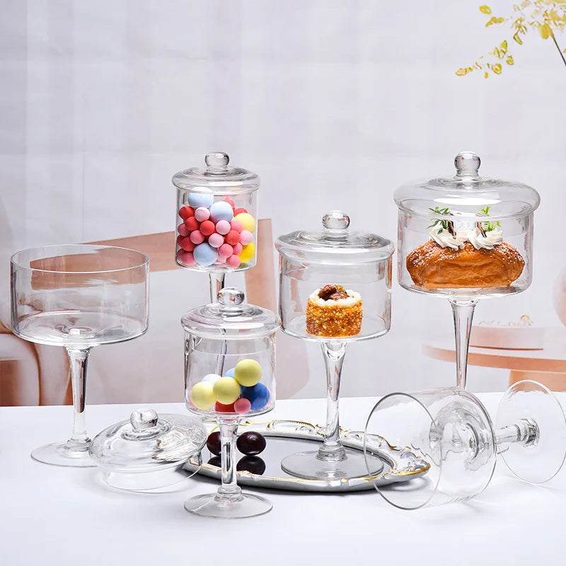 Glass High Foot Storage Jar