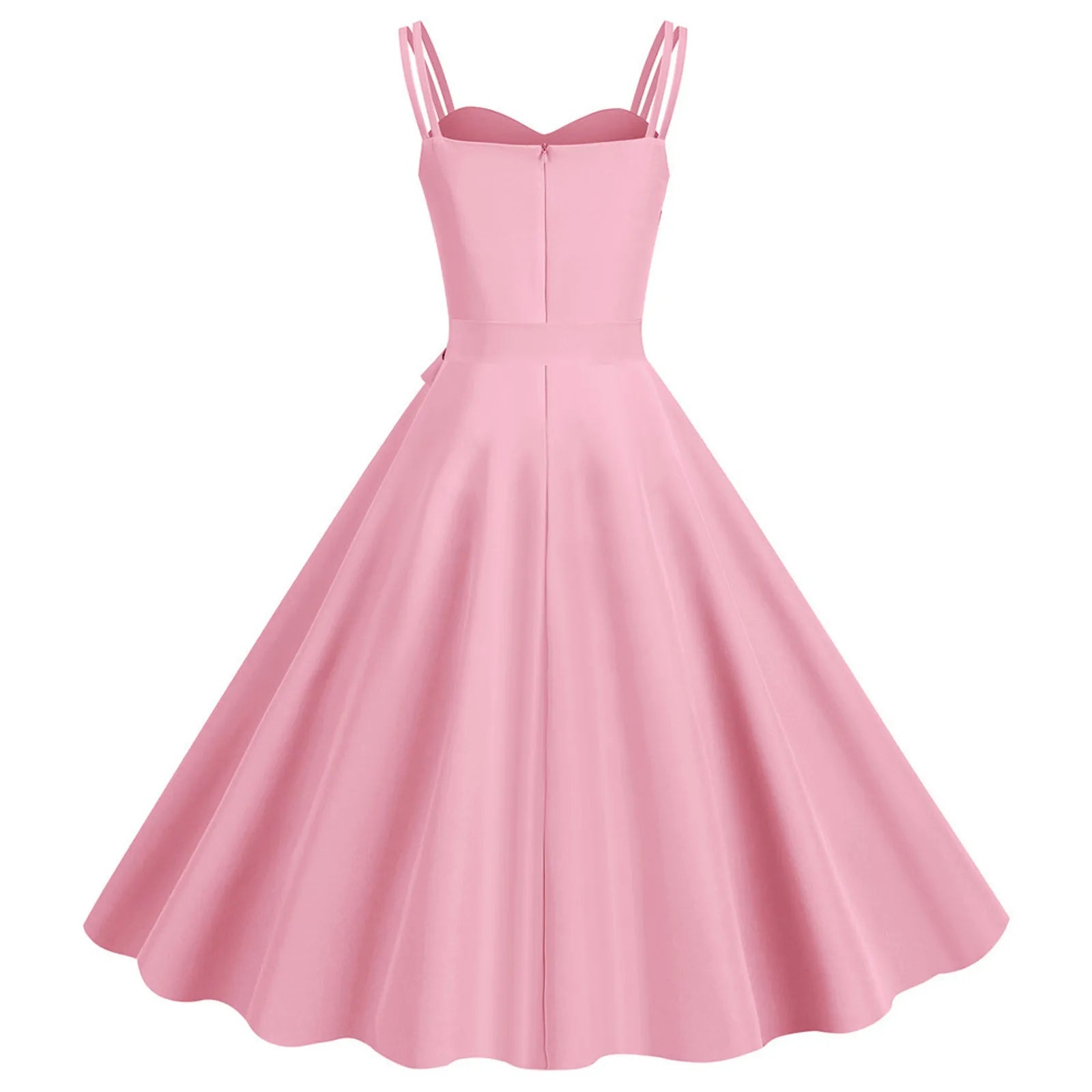 Sweetheart Neck Strappy Midi Dress with Waist Tie