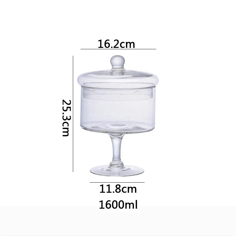 Glass High Foot Storage Jar