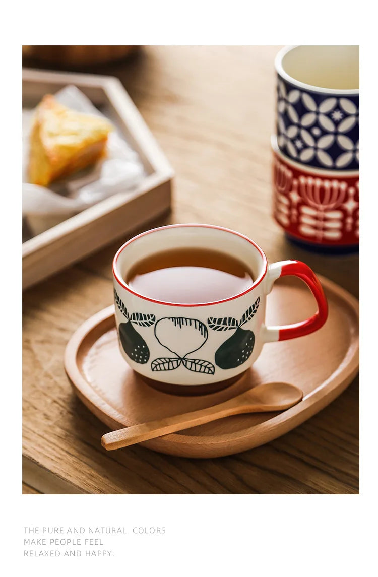 Retro Pastel Ceramic Coffee Mug (300ml)