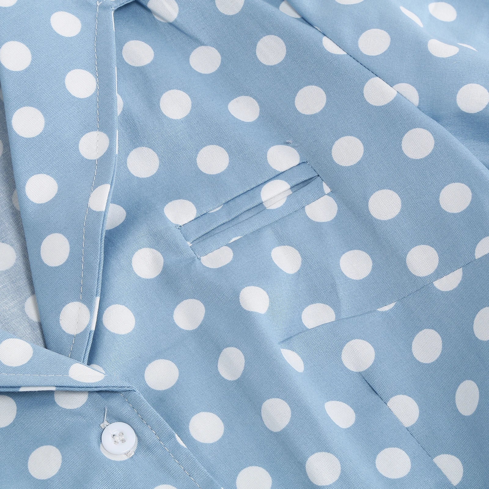 Women Vintage Polka Dots Dress Retro Elegant V-Neck Office Cocktail Tea Party 1950s 40s Swing Dress Summer Dress Short Sleeves