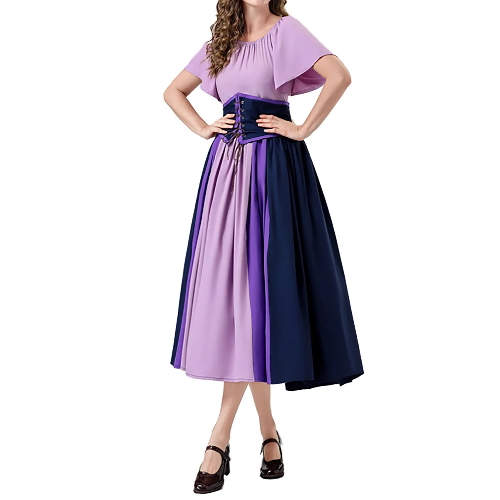 Off Shoulder Lace Up Panel Midi Dress