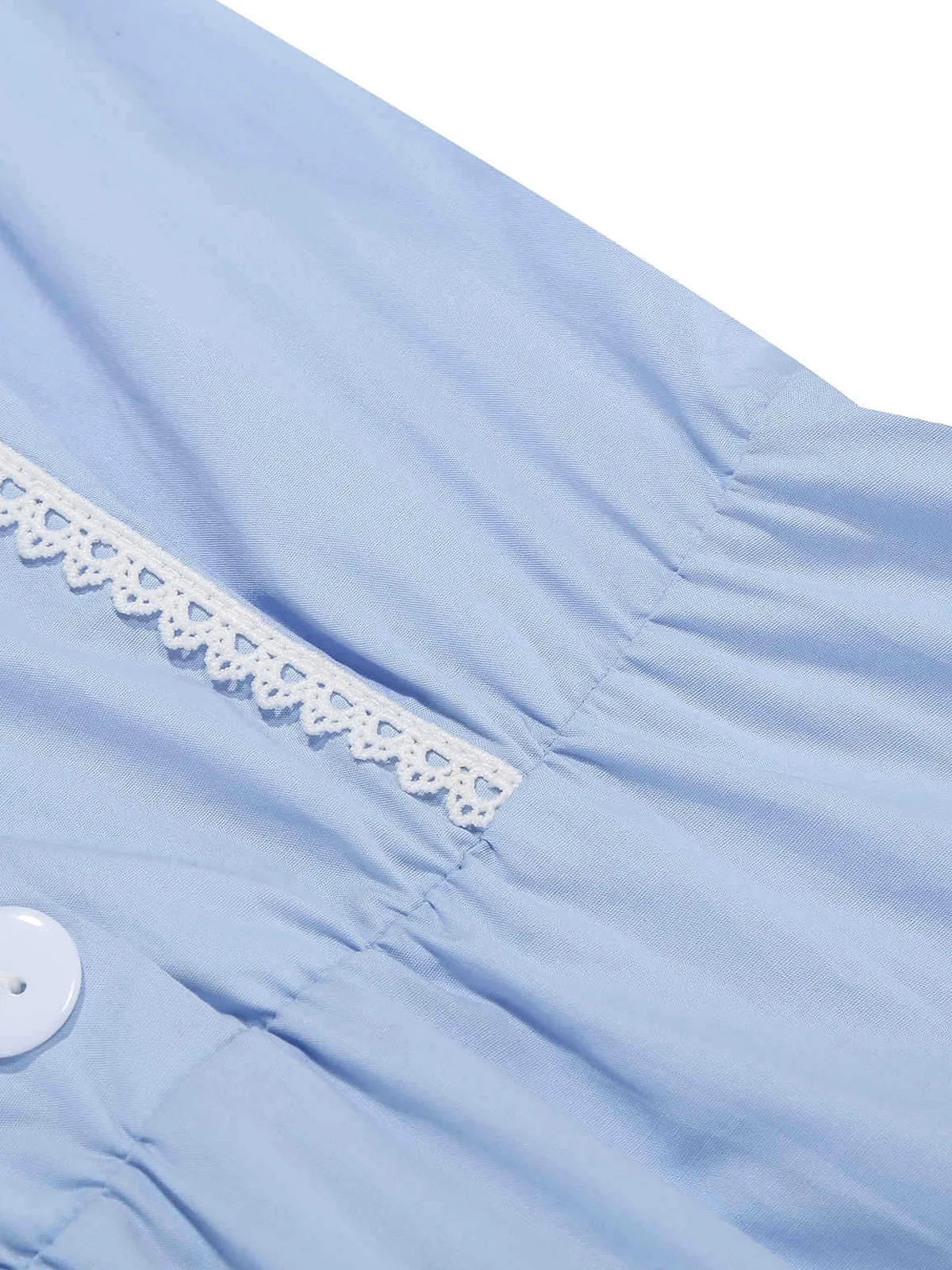 Lace Trim Contrast Collar Fit & Flare Dress