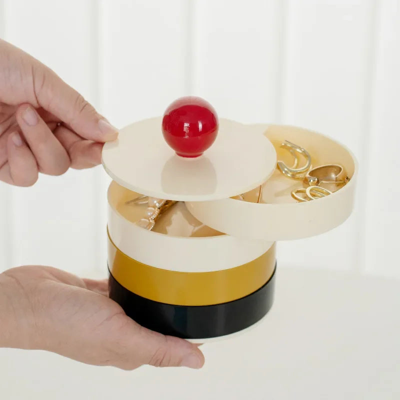 1950s Vanity Style Rotatable Plaid Jewelry Box