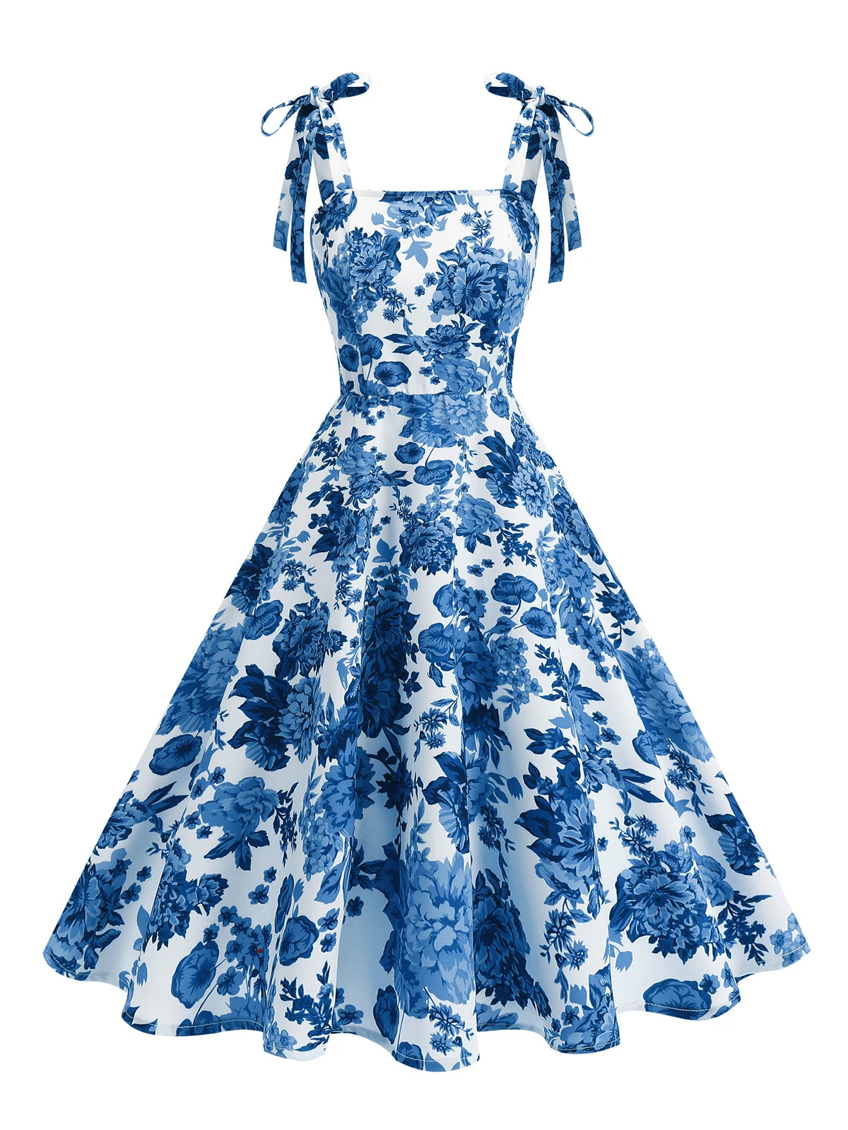Tie Strap Floral Midi Dress