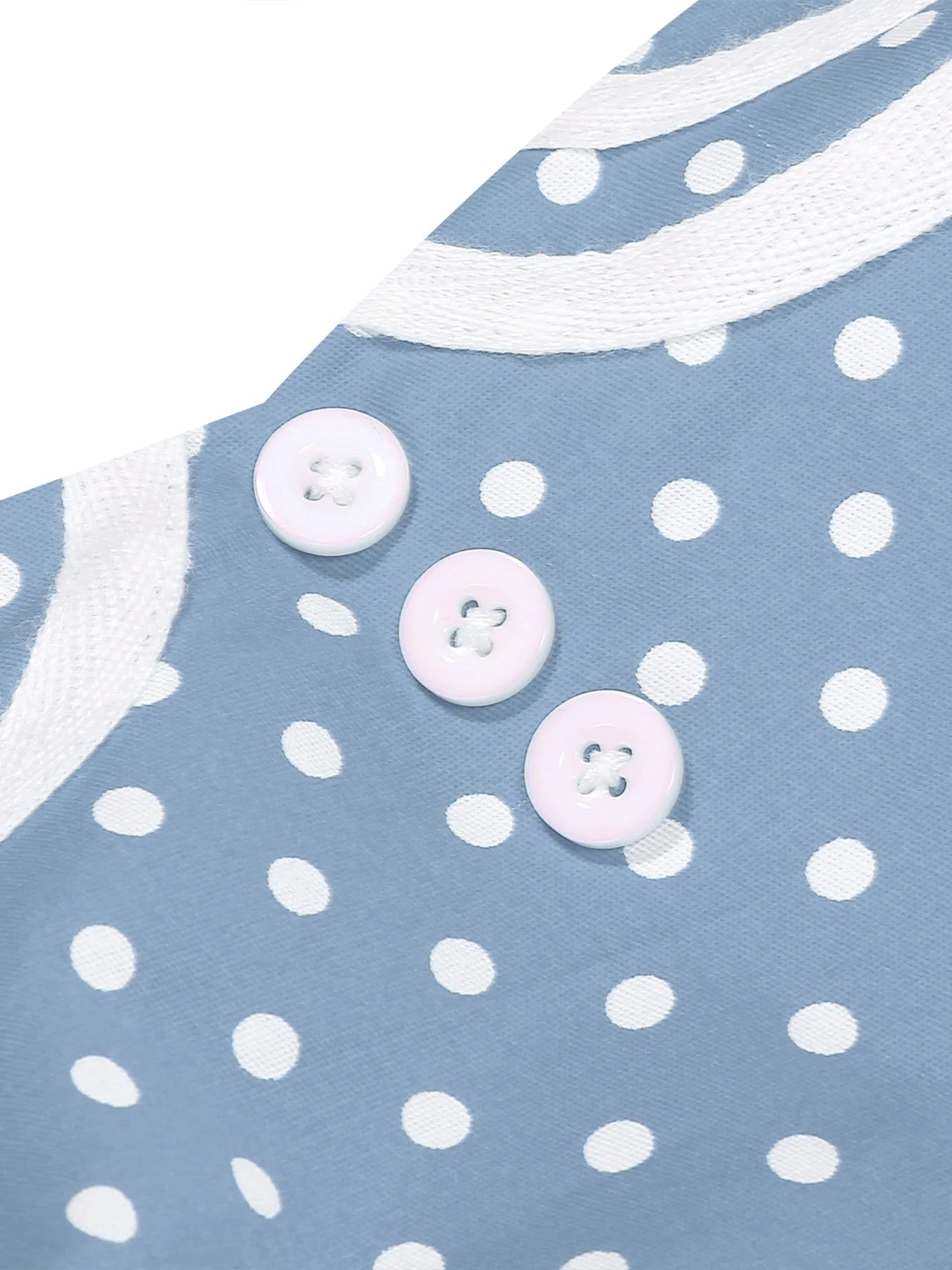 Polka Dot Trim Halter Belted Dress