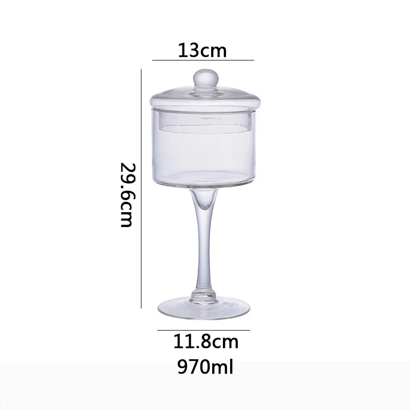Glass High Foot Storage Jar
