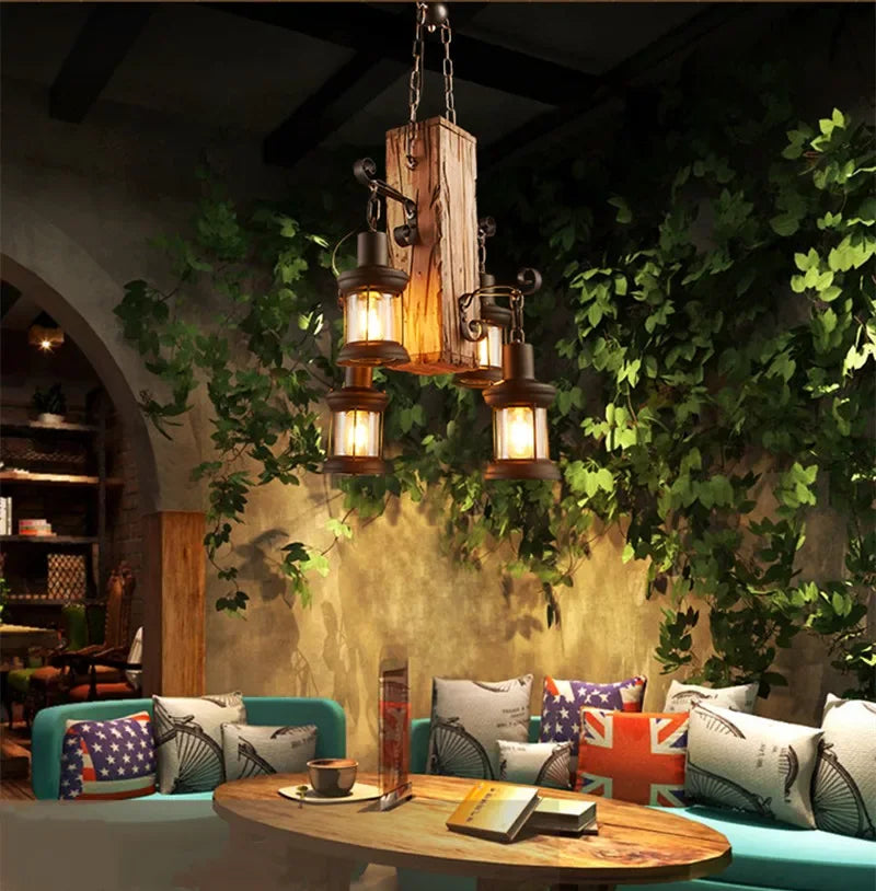 Mid-Century Modern Industrial Pendant Chandelier