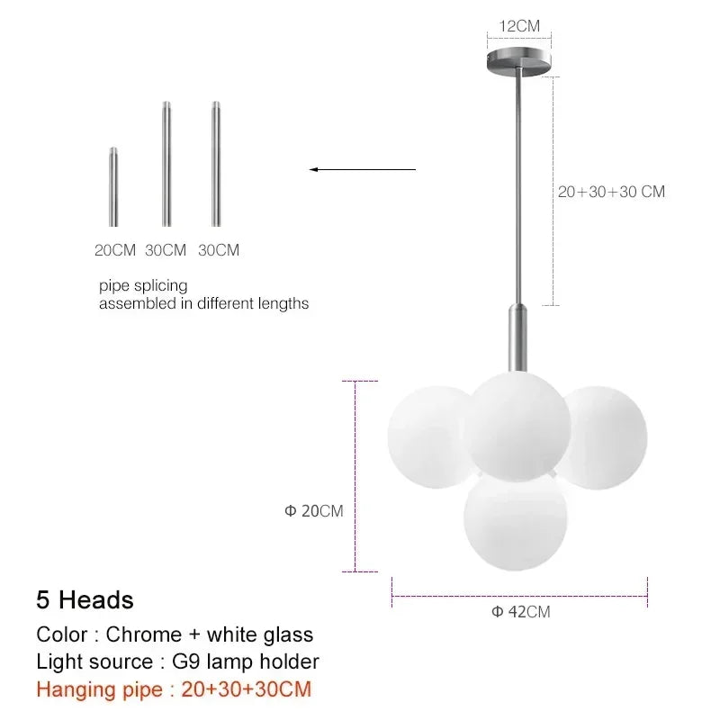 Hollywood Regency Glass Balloon Magic Bean Chandelier