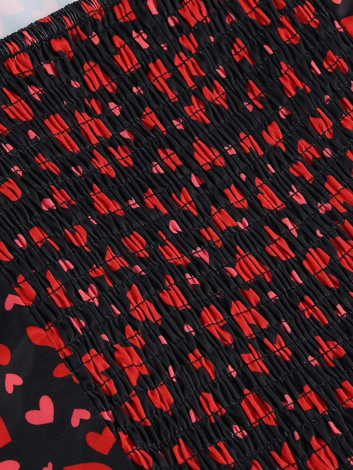Heart Print Square Neck Fit & Flare Dress