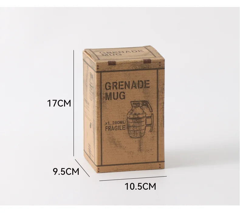 Retro Pop Art Ceramic Grenade Mug with Lid