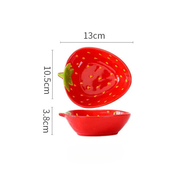 Retro Strawberry Fields Ceramic Dessert & Dipping Dish