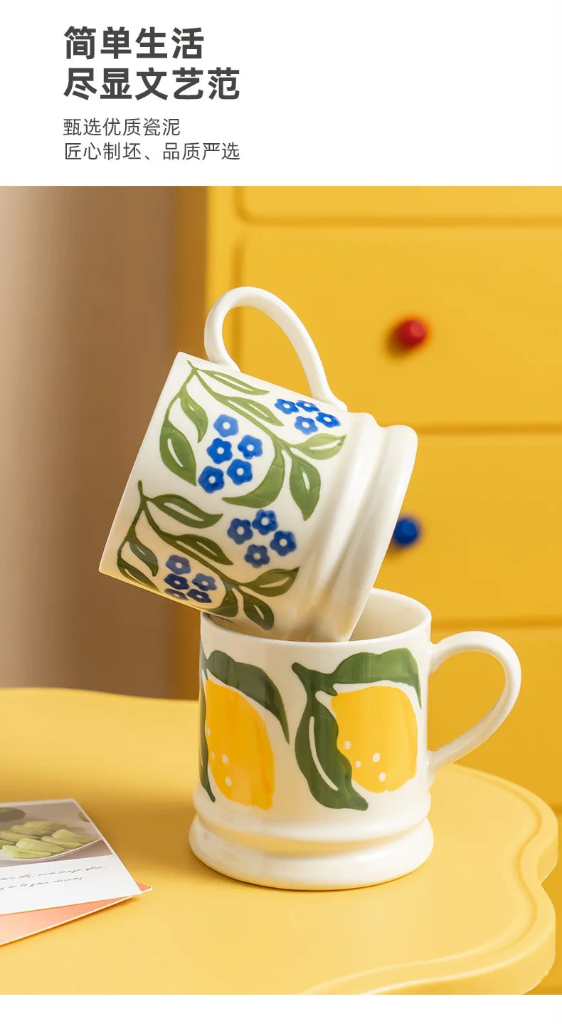 "Grandma's Garden" Oversized Retro Floral Breakfast Mug