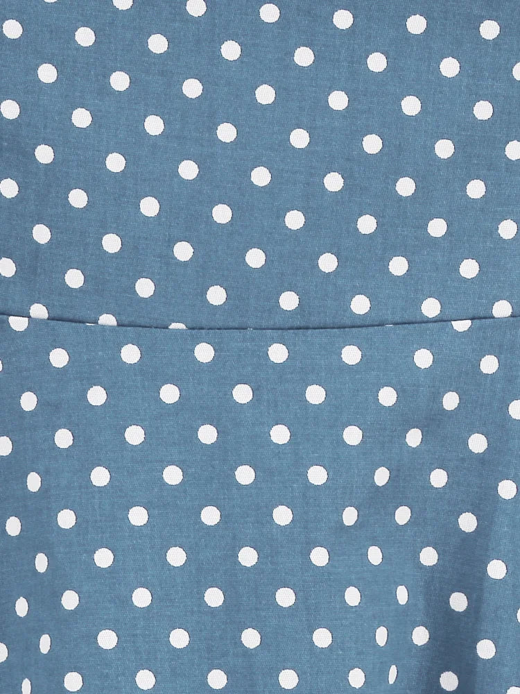 Halter Polka Dot Sweetheart Fit & Flare Dress