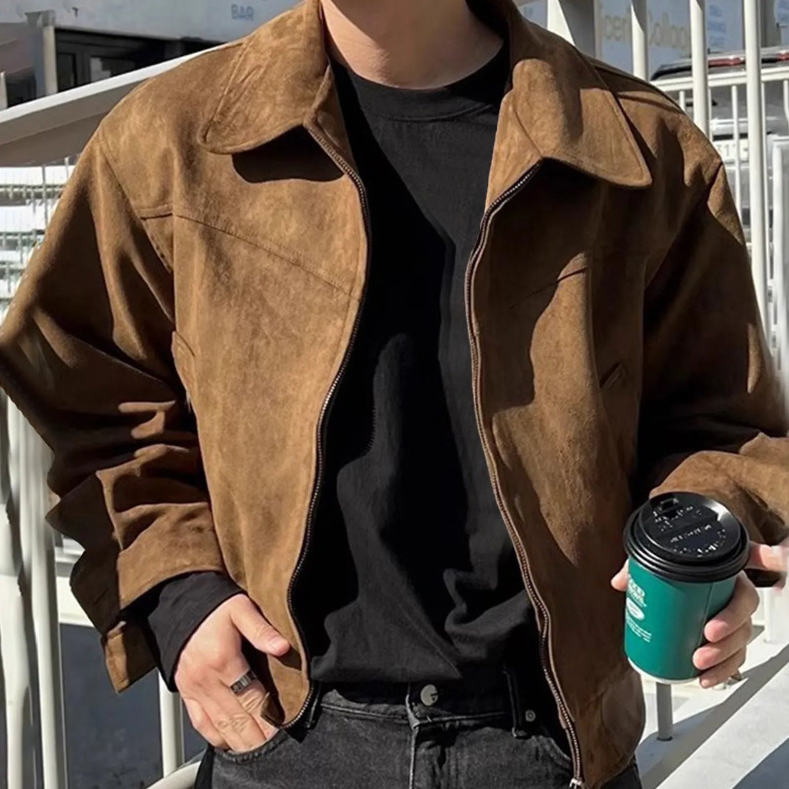 Men’s Zip Front Collared Jacket