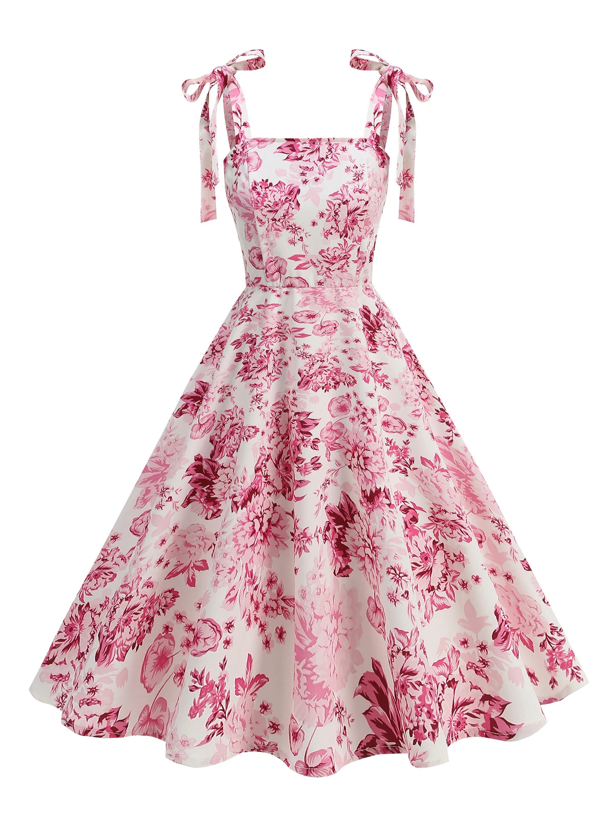 Tie Strap Floral Midi Dress