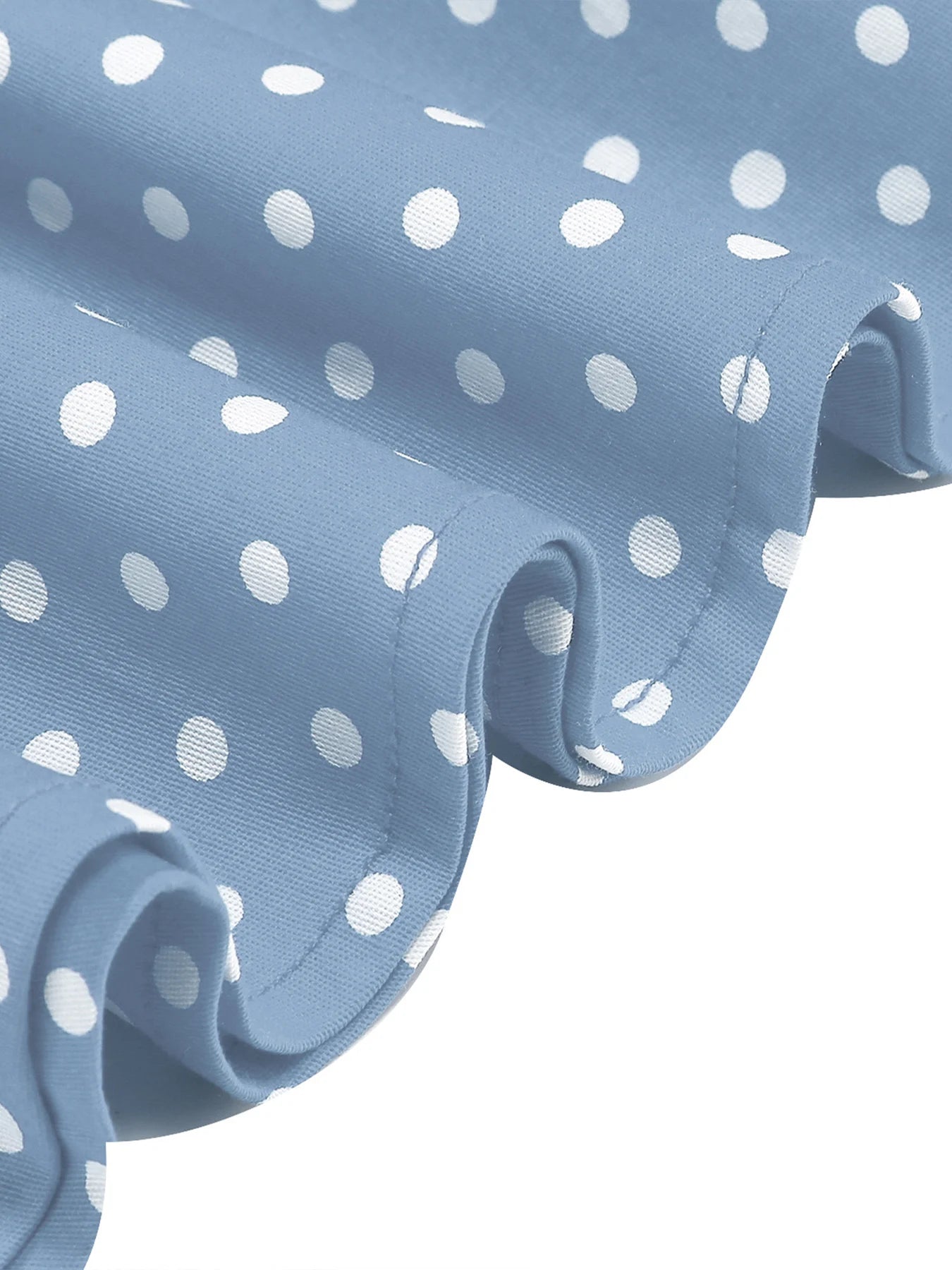 Polka Dot Trim Halter Belted Dress