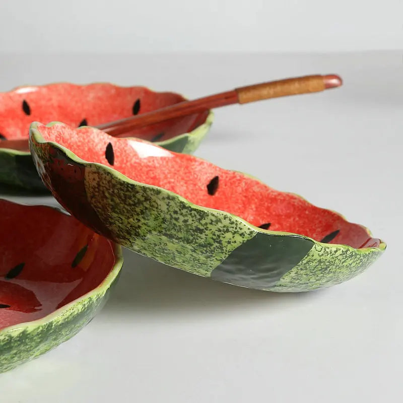 Retro Watermelon Fields Scalloped Stone Fruit Plate