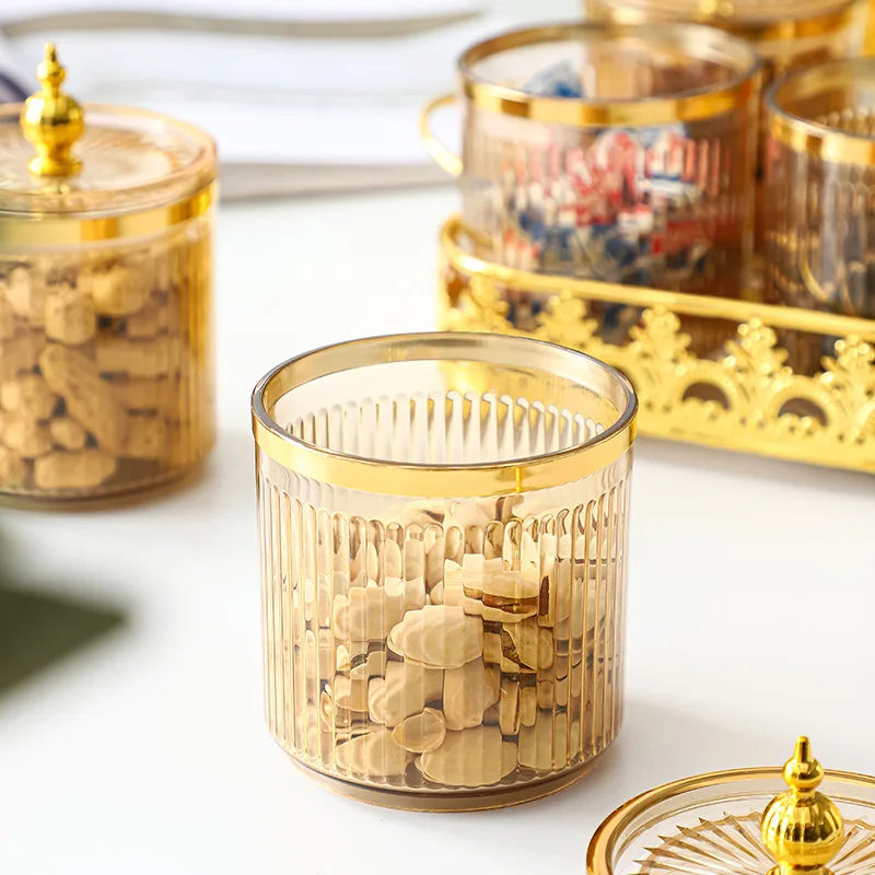 Retro Diner Striped Glass Sugar & Spice Jar