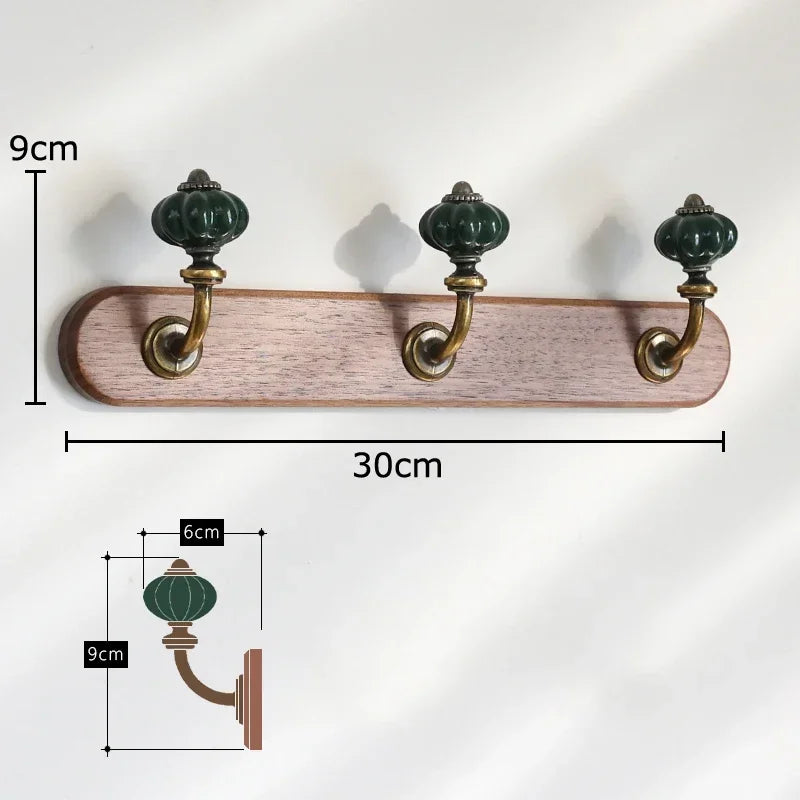 Mid-Century Minimalist Solid Wood Multiple Hanging Hooks