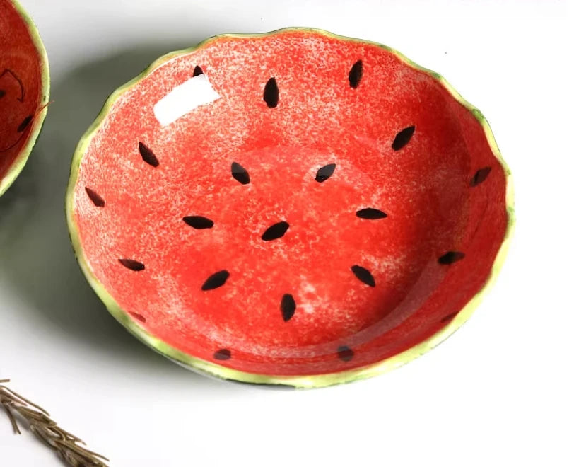 Retro Watermelon Fields Scalloped Stone Fruit Plate