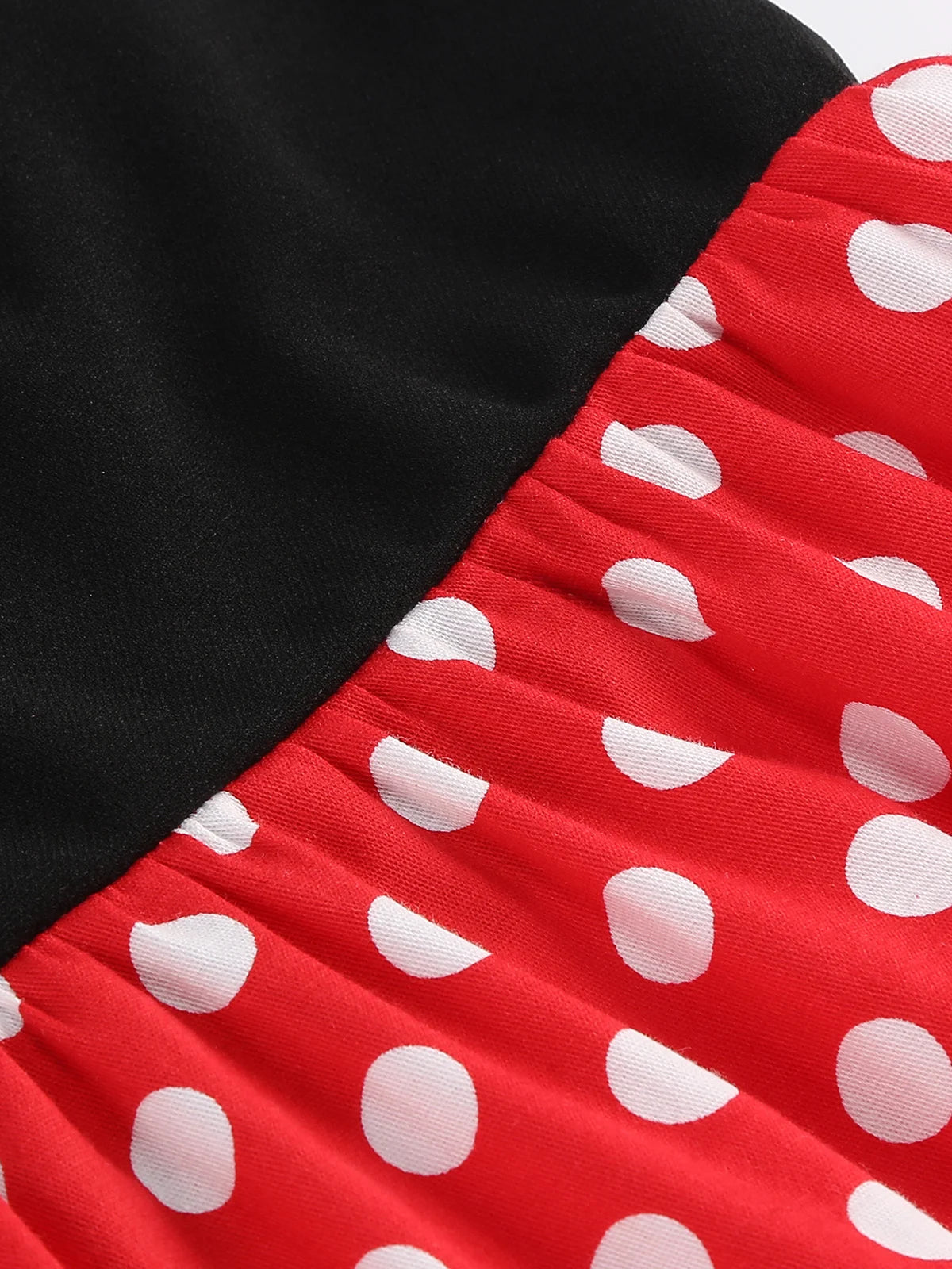 Contrast Bodice Polka Dot Halter Dress