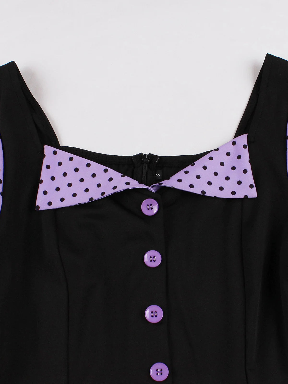 Polka Dot Contrast Panel Midi Dress with Belt