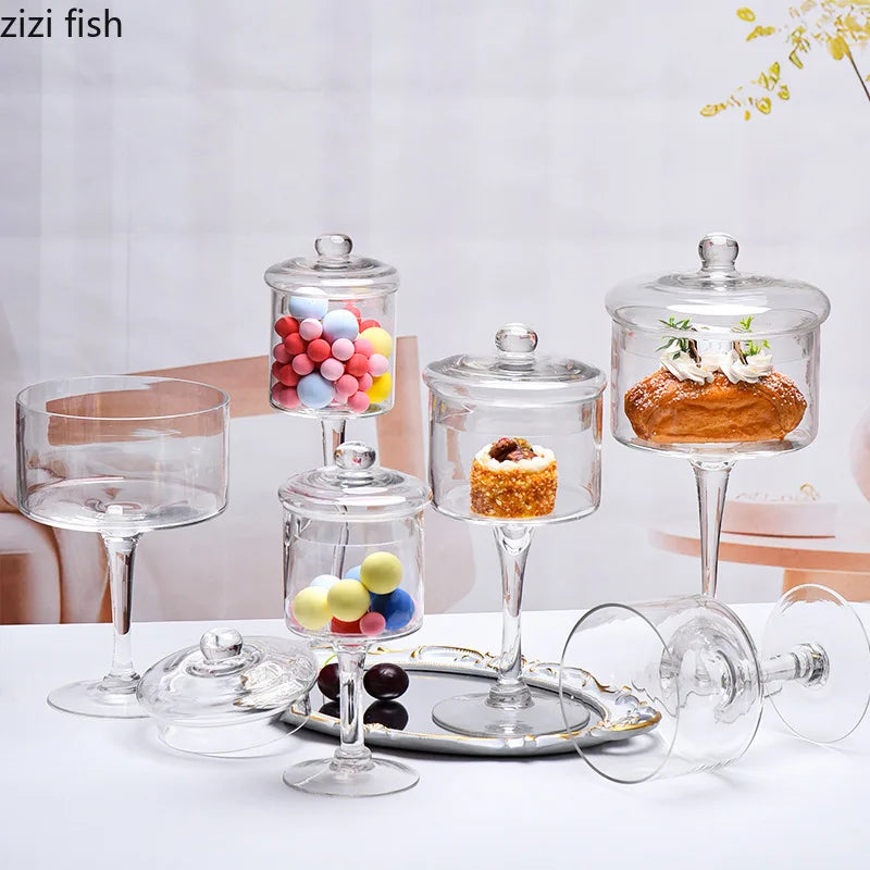 Glass High Foot Storage Jar