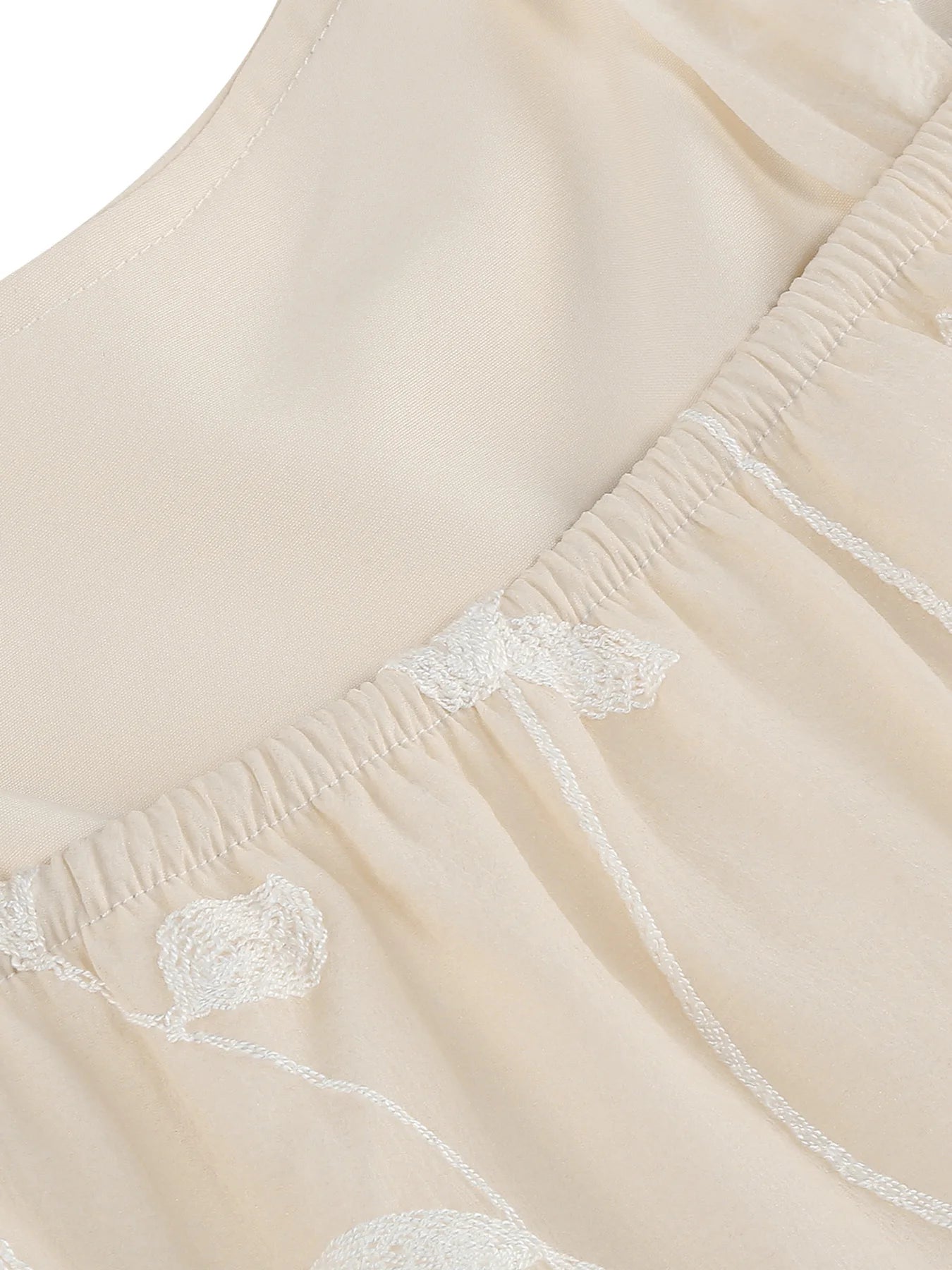 Embroidered Tie Strap Tulle Dress