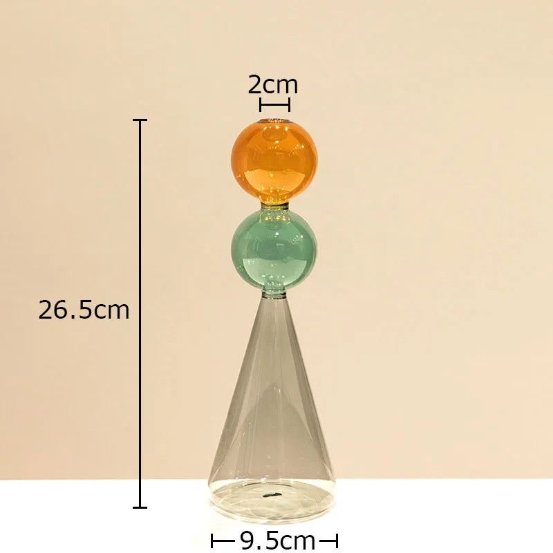 Art Deco Pastel Transparent Glass Vase