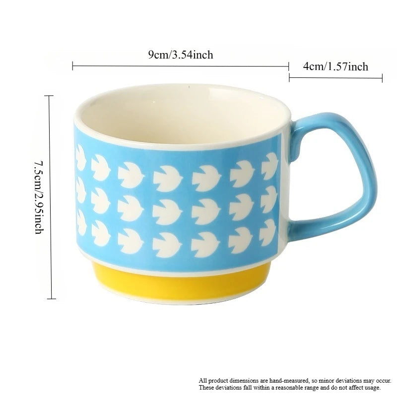 Retro Pastel Ceramic Coffee Mug (300ml)