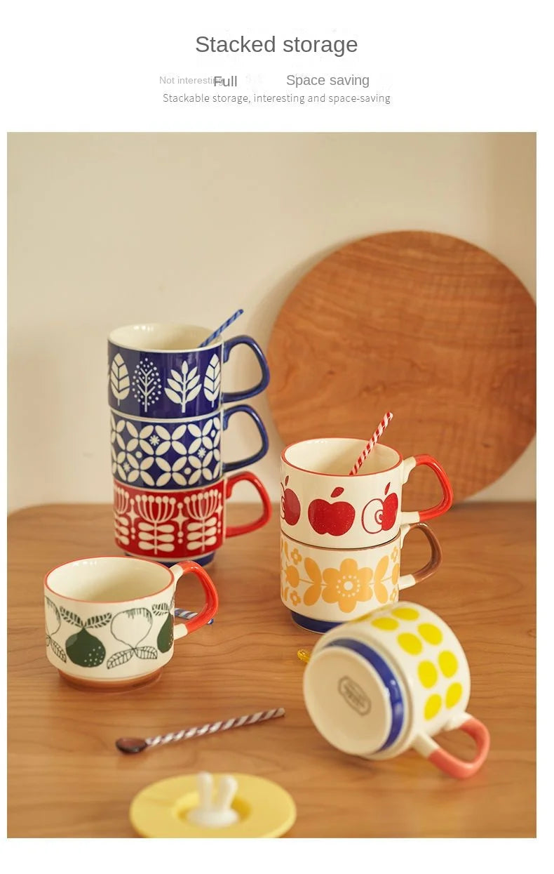 Vintage Meadow Handgrip Mug & Saucer Set (300ml)