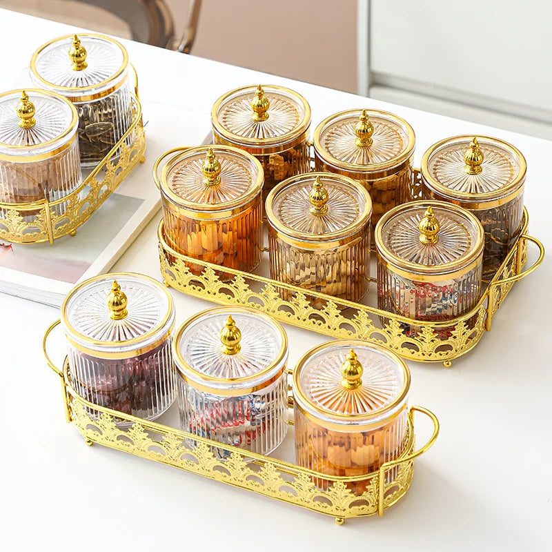 Retro Diner Striped Glass Sugar & Spice Jar