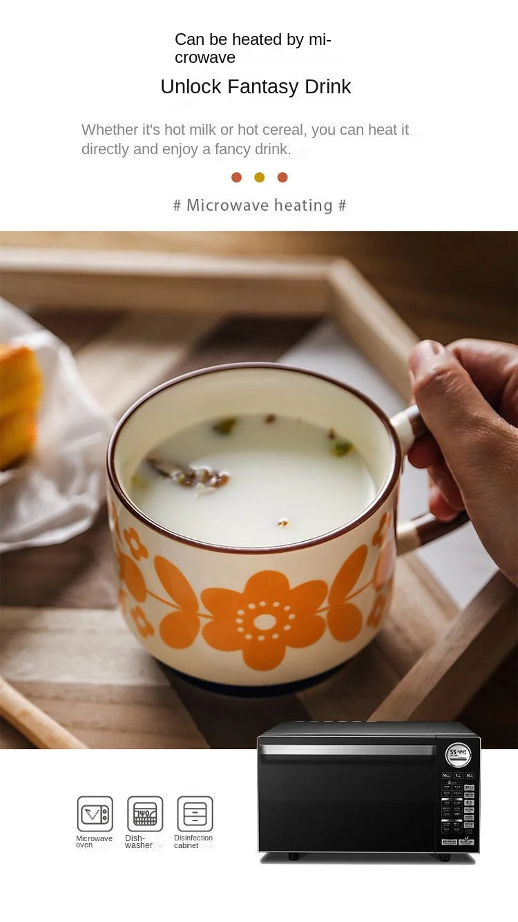 Vintage Meadow Handgrip Mug & Saucer Set (300ml)