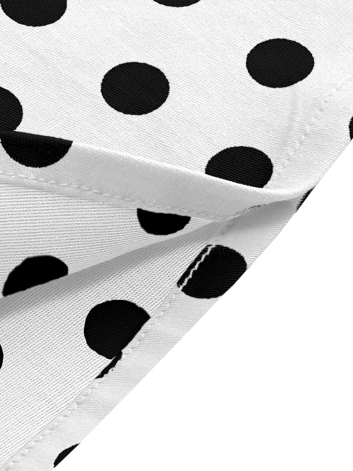 Contrast Bodice Polka Dot Halter Dress