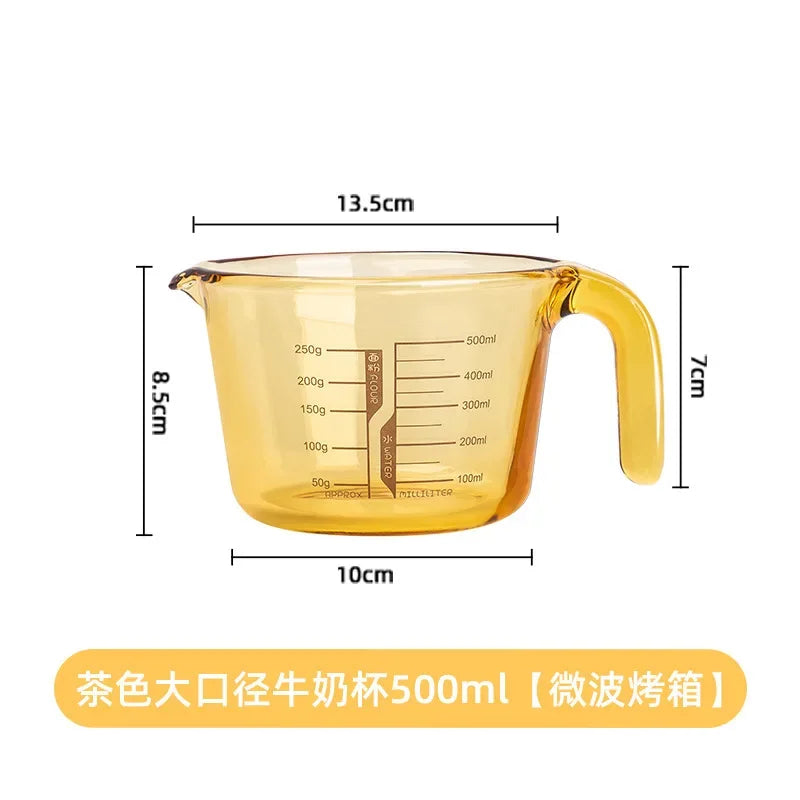 Retro Amber Borosilicate Glass Measuring & Baking Cup (500ml)