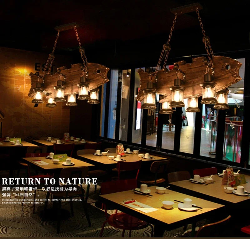 Mid-Century Modern Industrial Pendant Chandelier