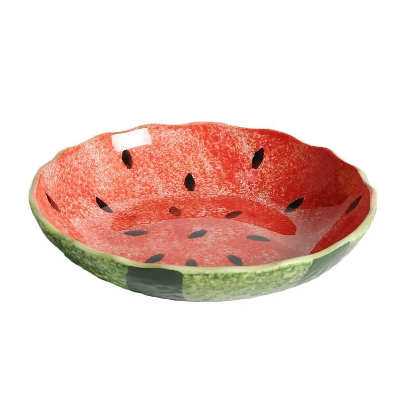 Retro Watermelon Fields Scalloped Stone Fruit Plate