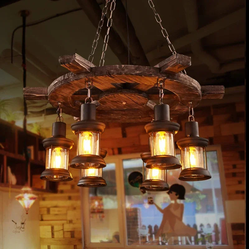 Mid-Century Modern Industrial Pendant Chandelier