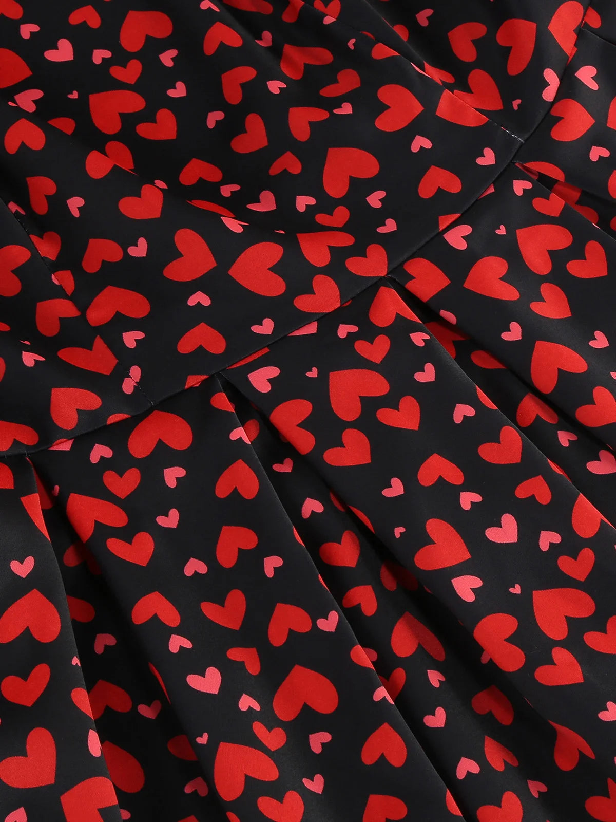 Heart Print Square Neck Fit & Flare Dress