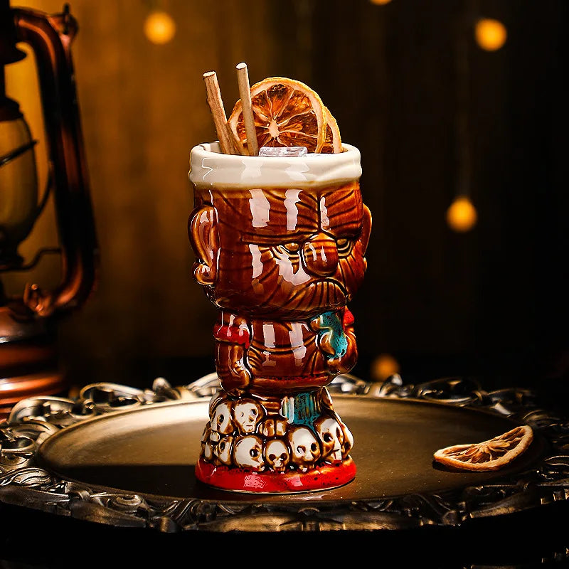Polynesian Pop Retro Tiki Mug – Halloween & Cocktail Skeleton Edition