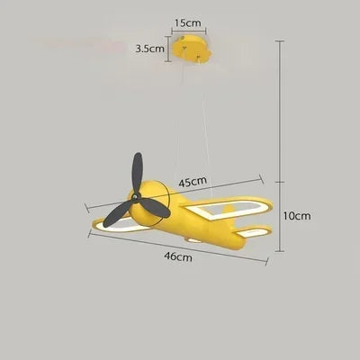 Retro Pop Cartoon Iron Airplane Chandelier