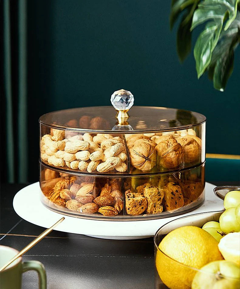 Retro Hollywood Multi-Grid Candy & Nut Dish with Lid