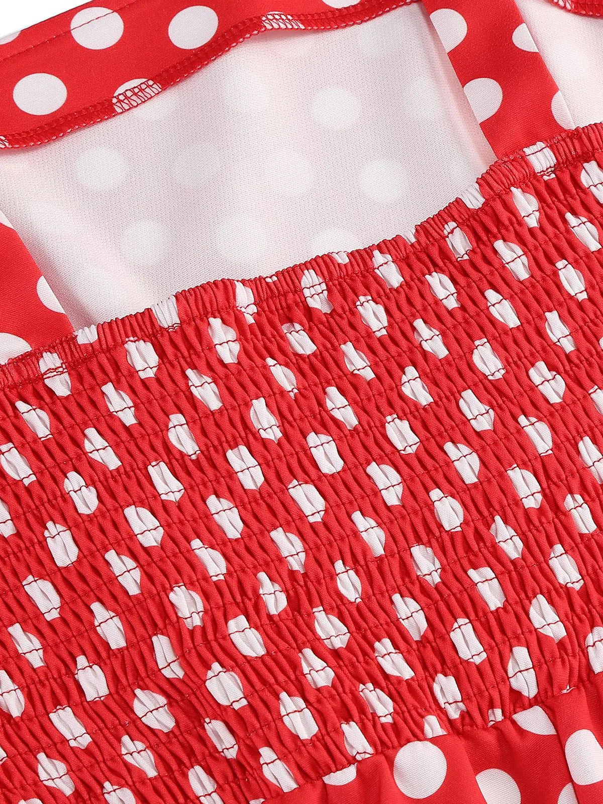 Tie Strap Polka Dot Belted Fit & Flare Dress