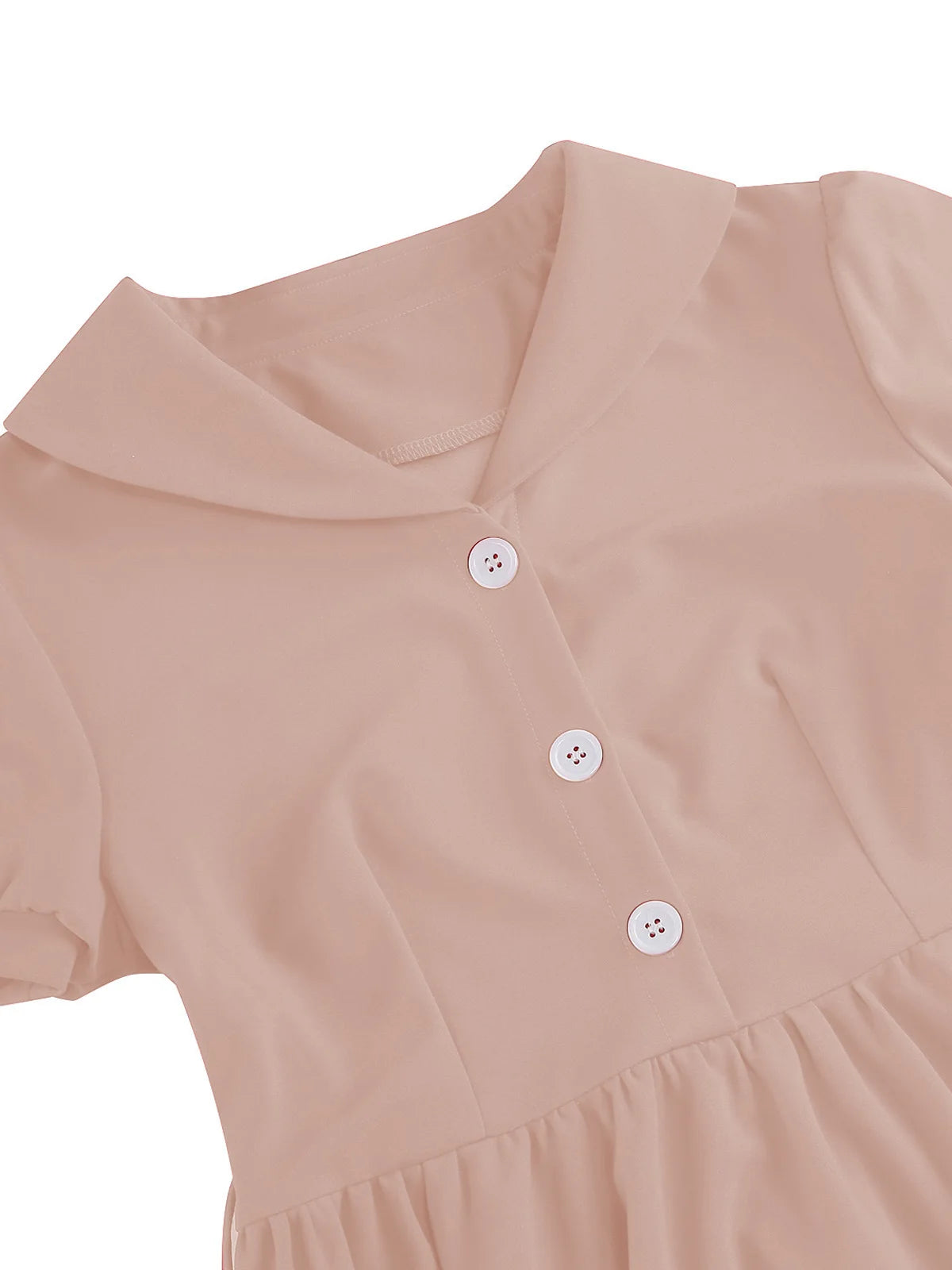 Button Front Collared Fit & Flare Dress