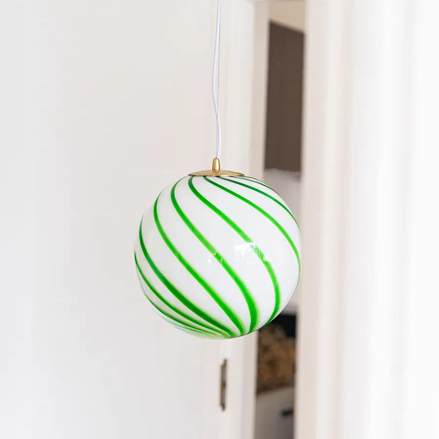 French Style Alpine Jade Glass Candy Balloon Chandelier