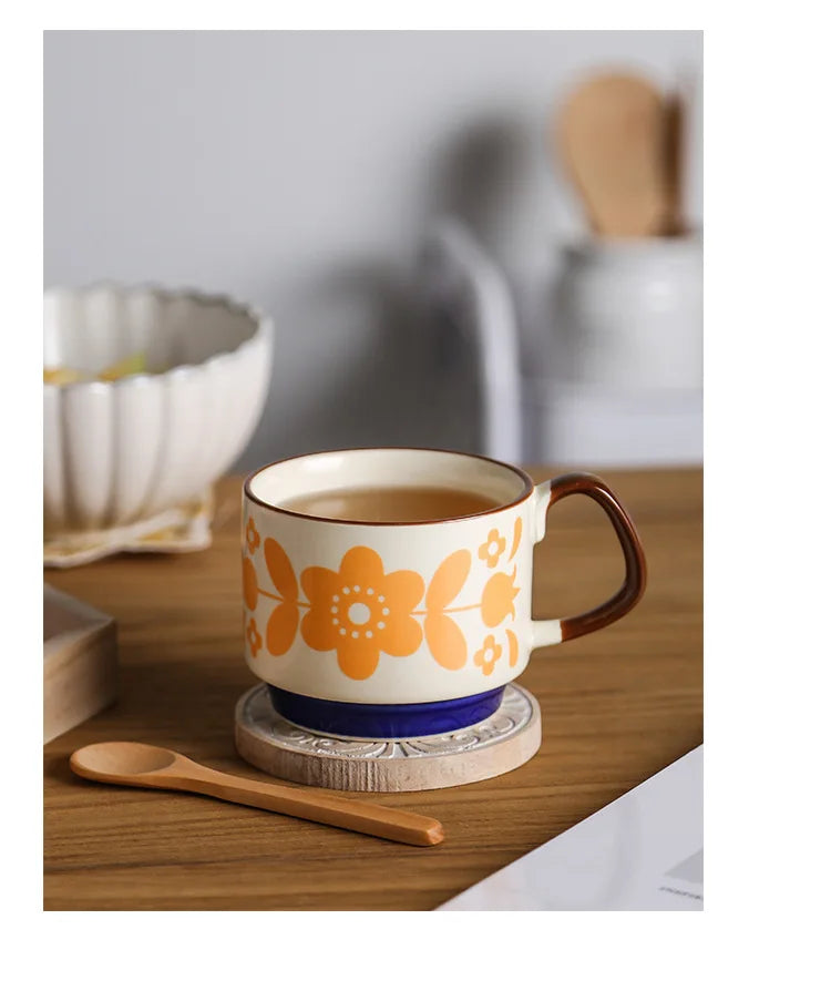 Retro Pastel Ceramic Coffee Mug (300ml)