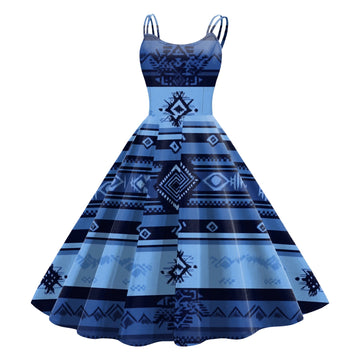 Southwest Print Spaghetti Strap Midi Dress