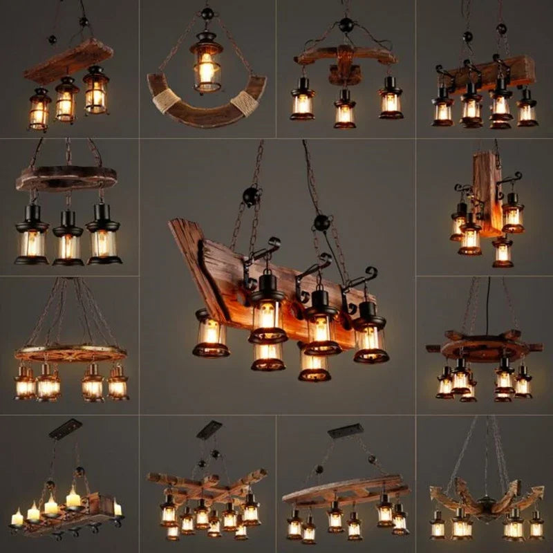 Mid-Century Modern Industrial Pendant Chandelier
