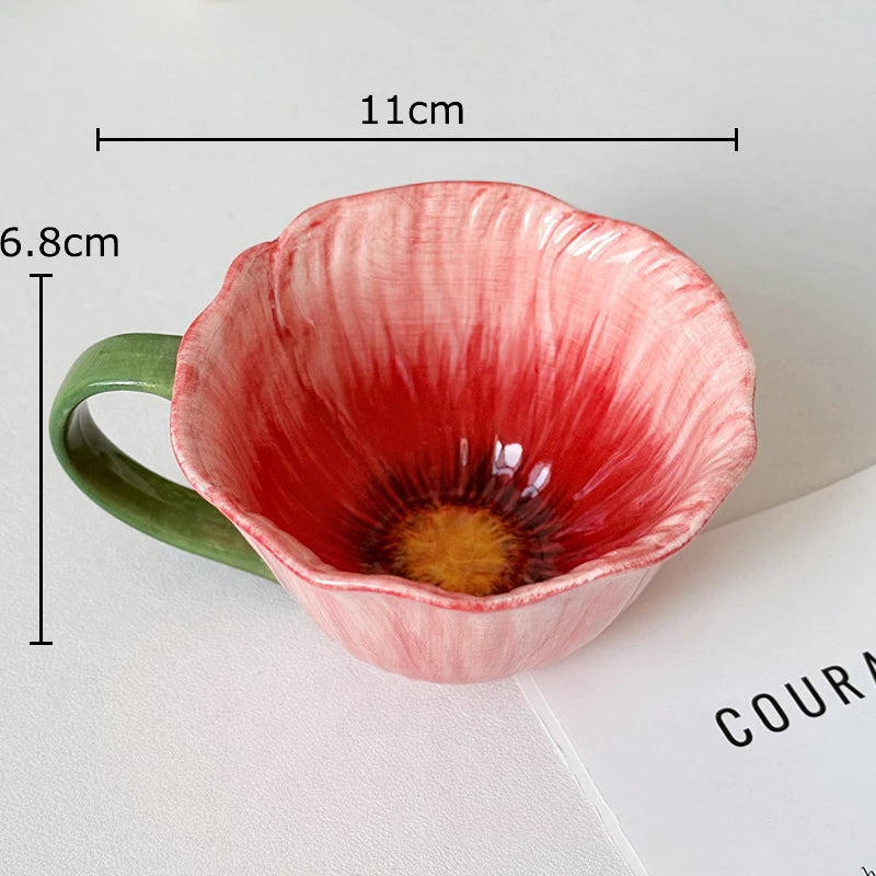 Parisian Cafe Gold-Rimmed Strawberry Porcelain Mug